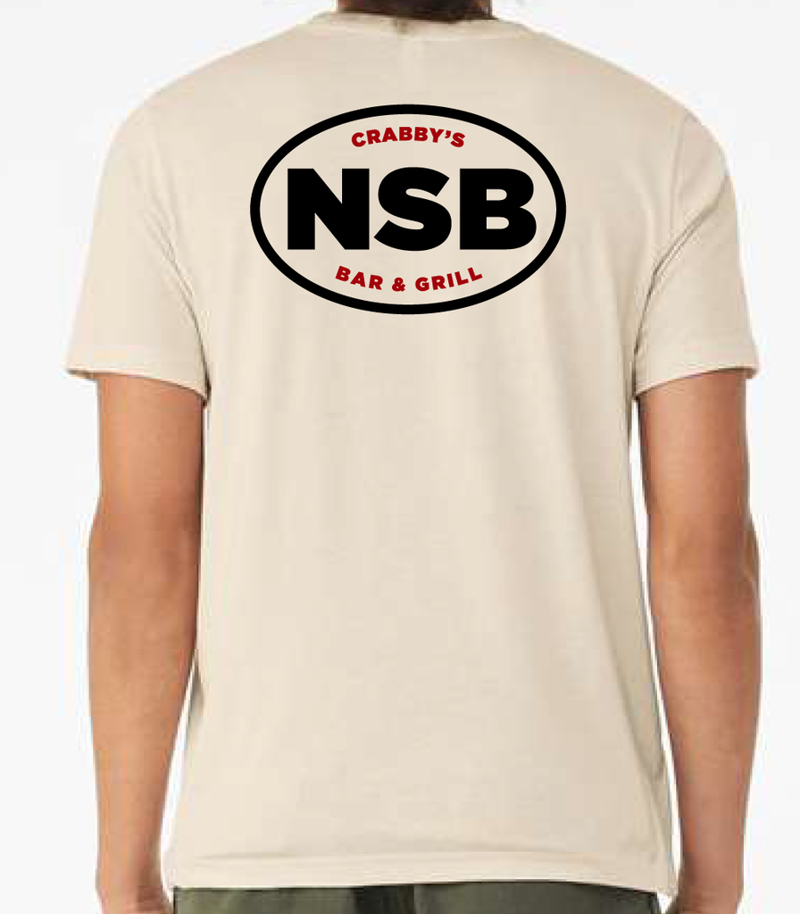X-Large Oatmeal Heather Beachside HG Crabby's Bar and Grill NSB LOGO  